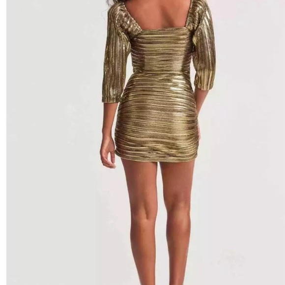 LOVESHACKFANCY gold Thompson Mini party Dress size 4 - Picture 3 of 3